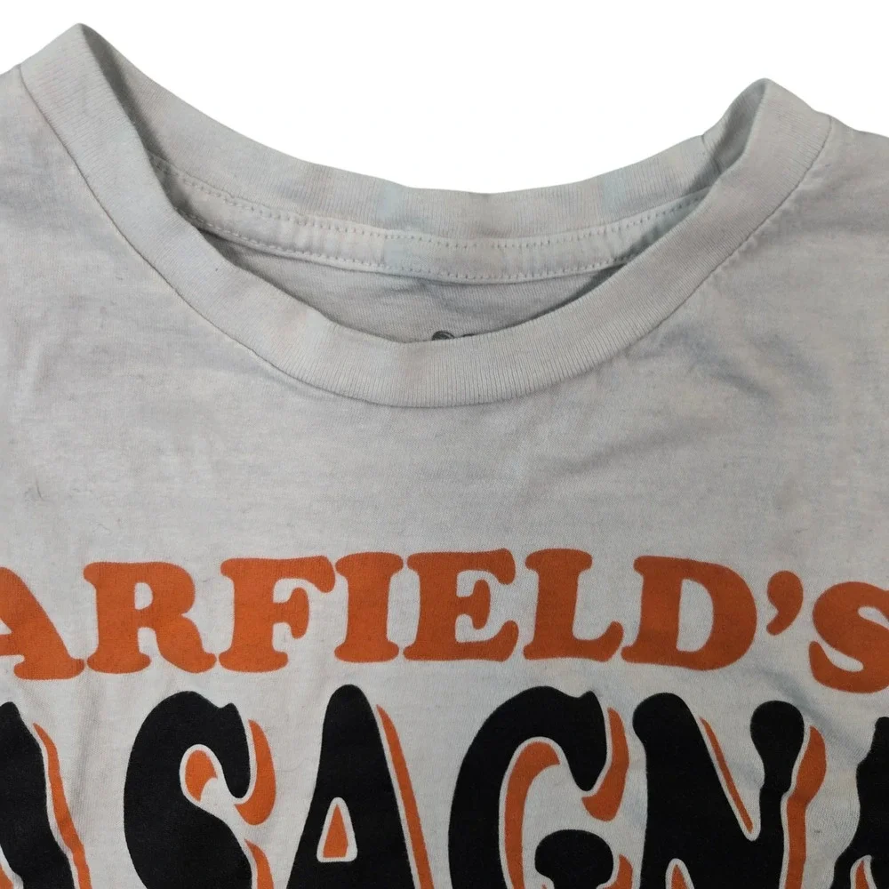 Garfield Lasagna By The Slice White Graphic T-Shirt‎ Mens Medium I Hate Mondays
